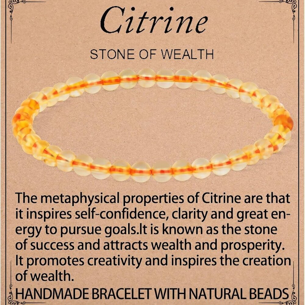 Handmade Healing Bracelet, Natural Gem Stone Crystal Elastic Bracelet